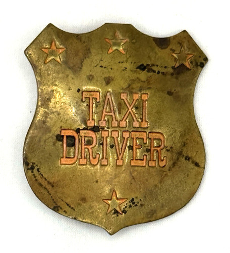 Vintage brass taxi driver - taxi,